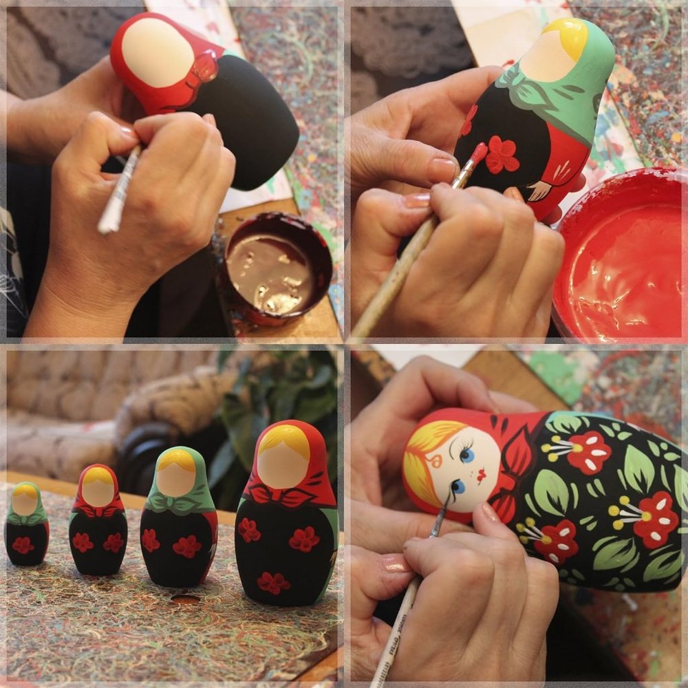 NEW SET OF 7 NESTING DOLLS DIY MATRYOSHKA UNFINISHED BLANK UNPAINTED MAKE YOUR O